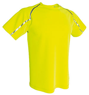 CAMISETA TÉCNICA con Banda REFLECTANTE AMARILLO FLUOR