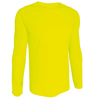 CAMISETA TÉCNICA MANGA LARGA NIÑO AMARILLO FLUOR
