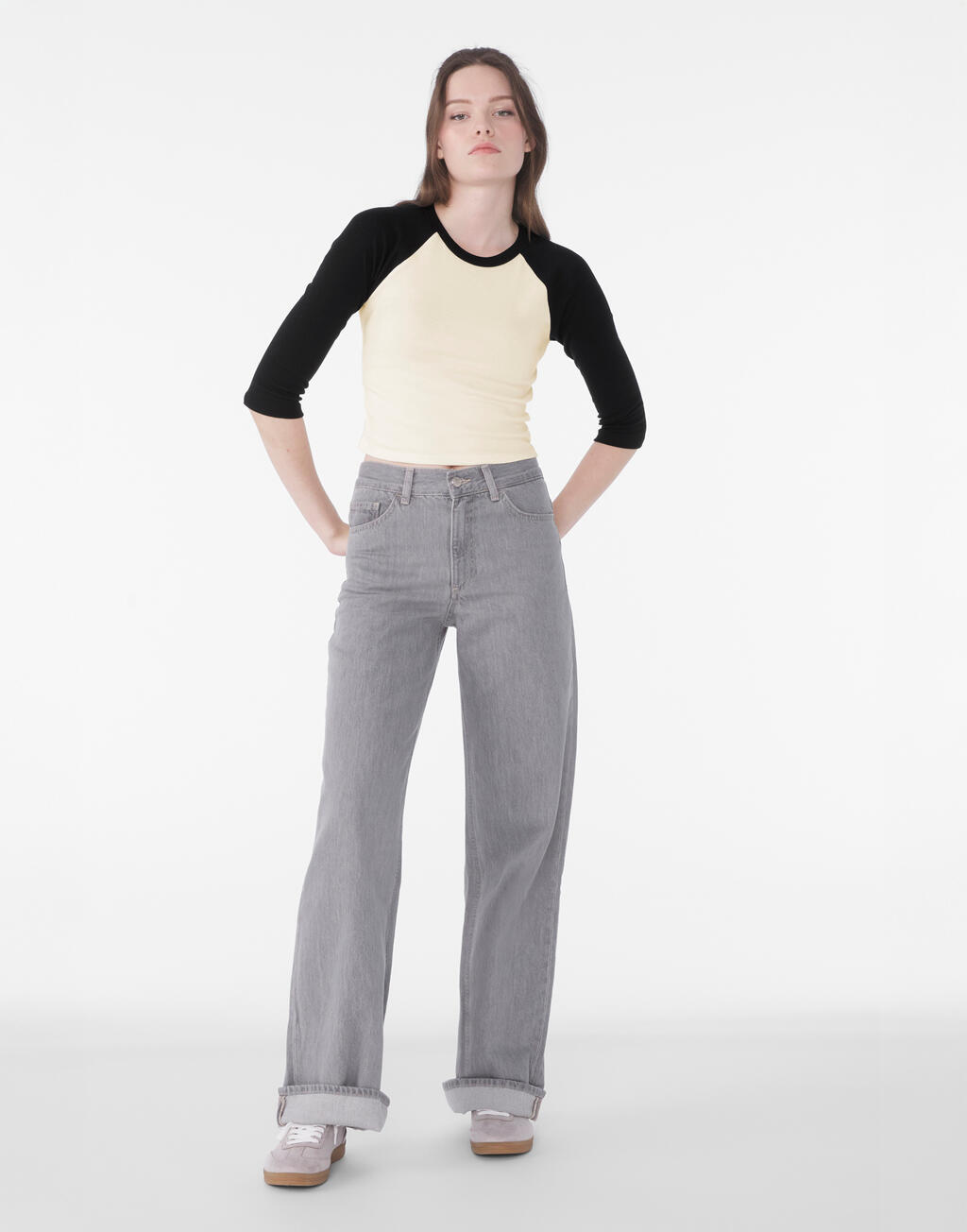 Camiseta 3/4 raglán mujer Micro Rib - vista 1