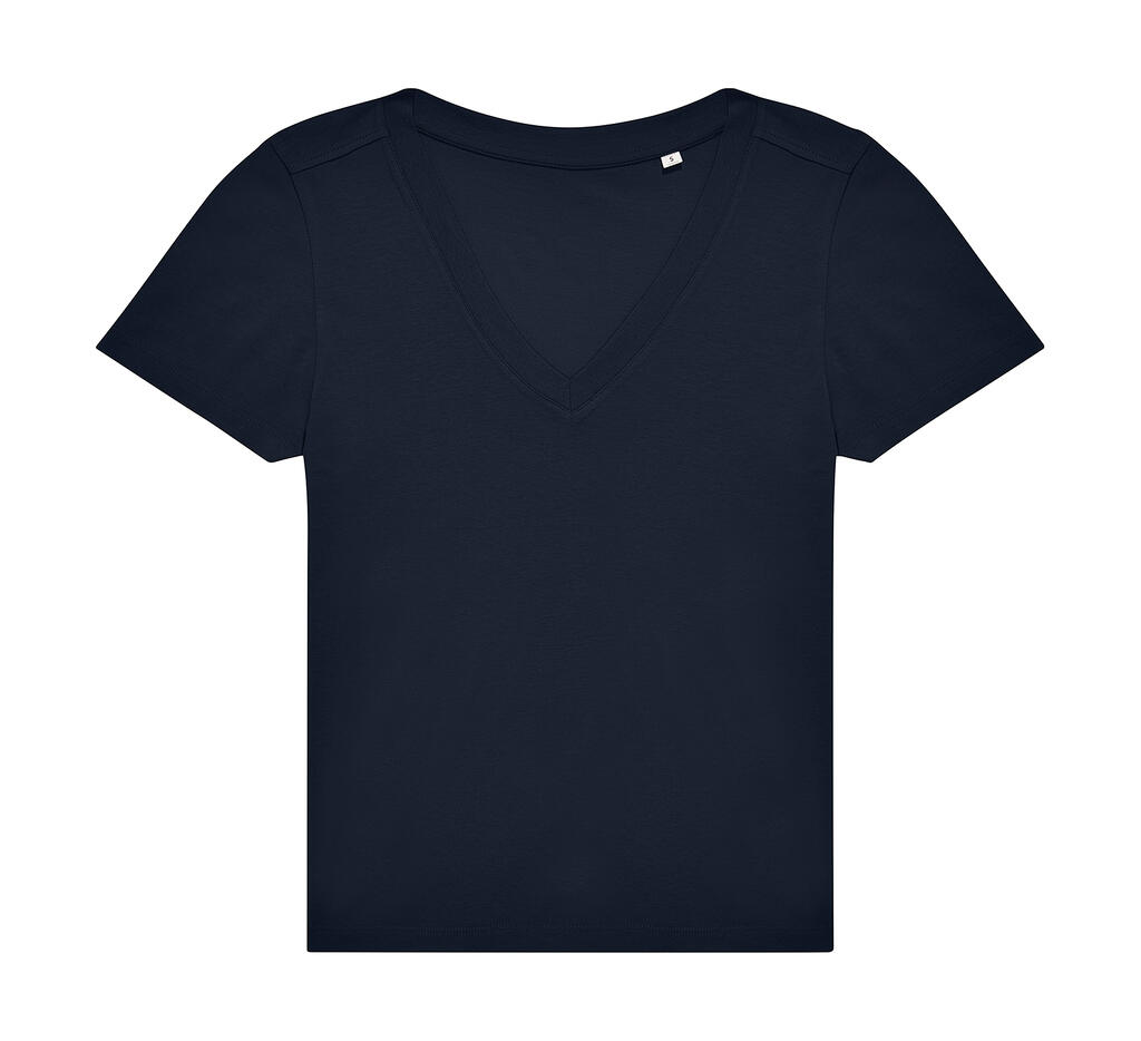Camiseta con Cuello en V de Mujer #E150 Navy
