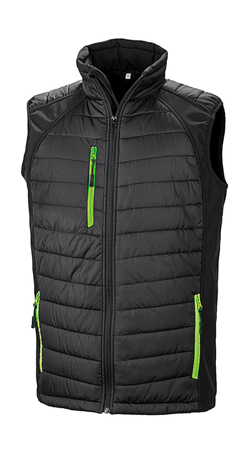 Chaleco Softshell acolchado Compass Black/Lime