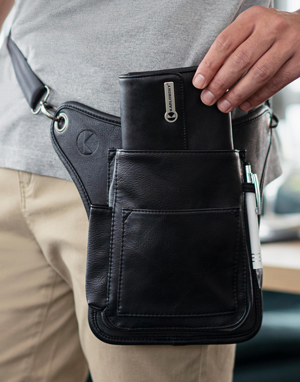 Cartera camareros con botón de presión - vista 3