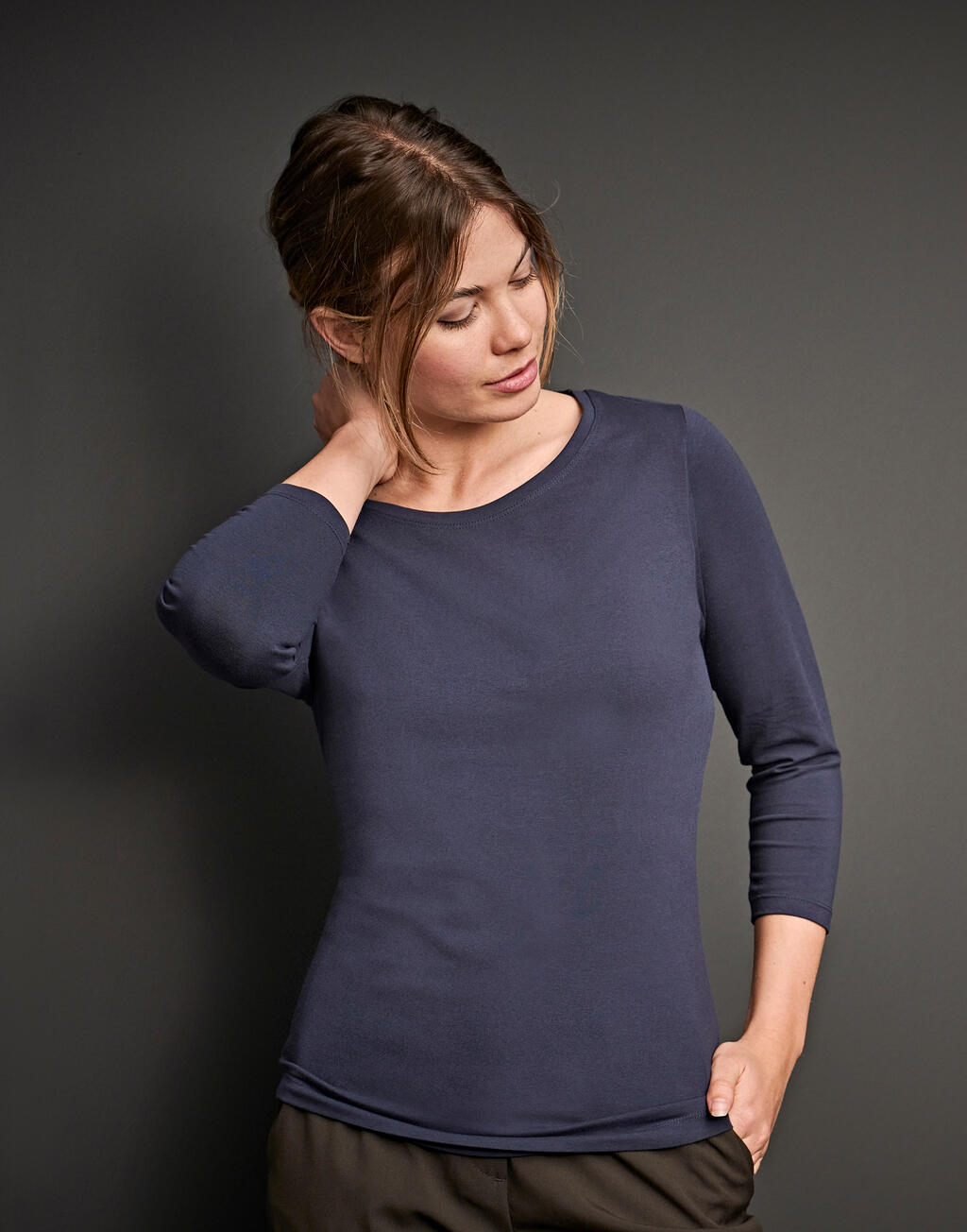  Tee Jays Camiseta ajustada manga 3/4 mujer