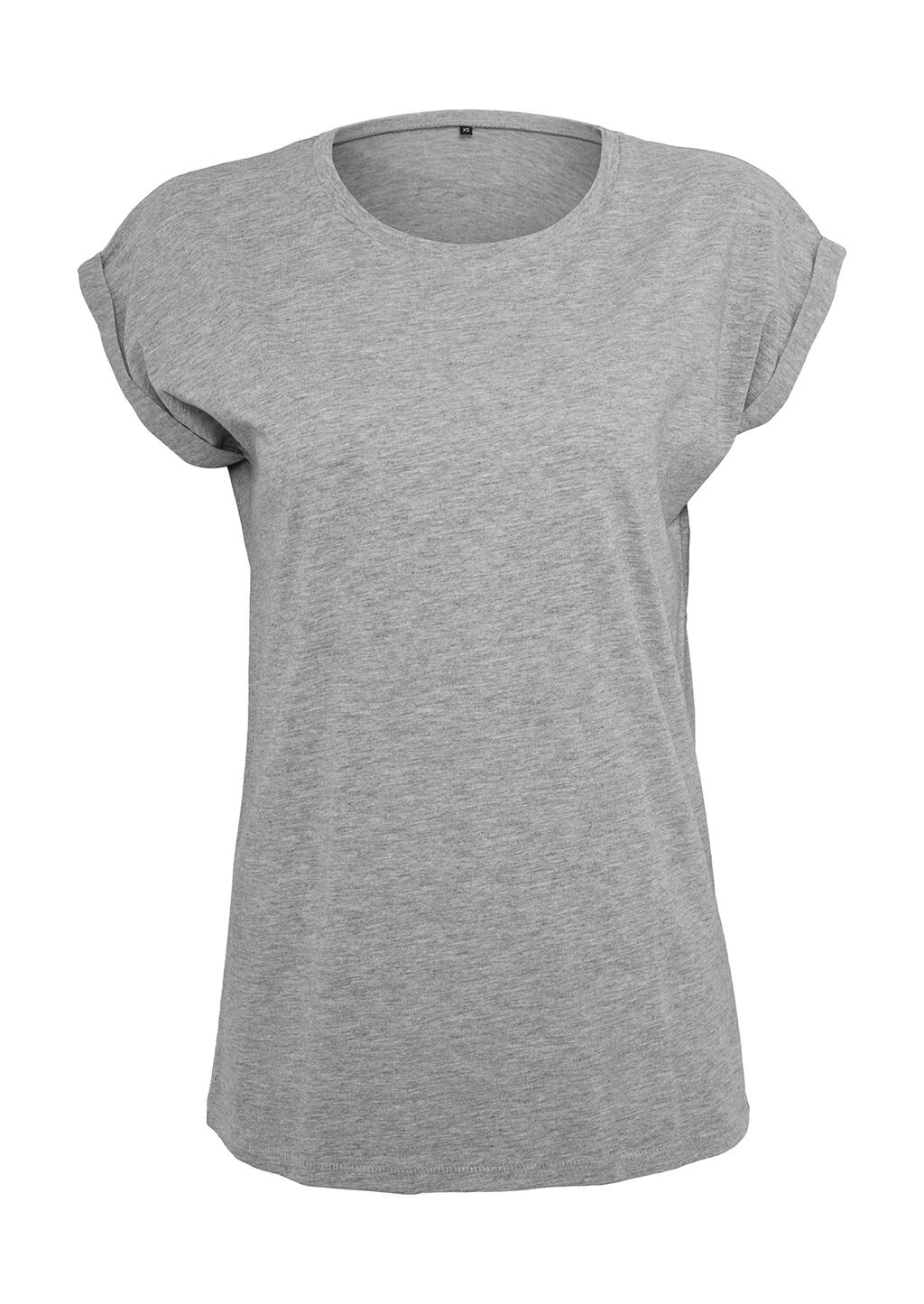 Ladies Extended Shoulder Tee Heather Grey
