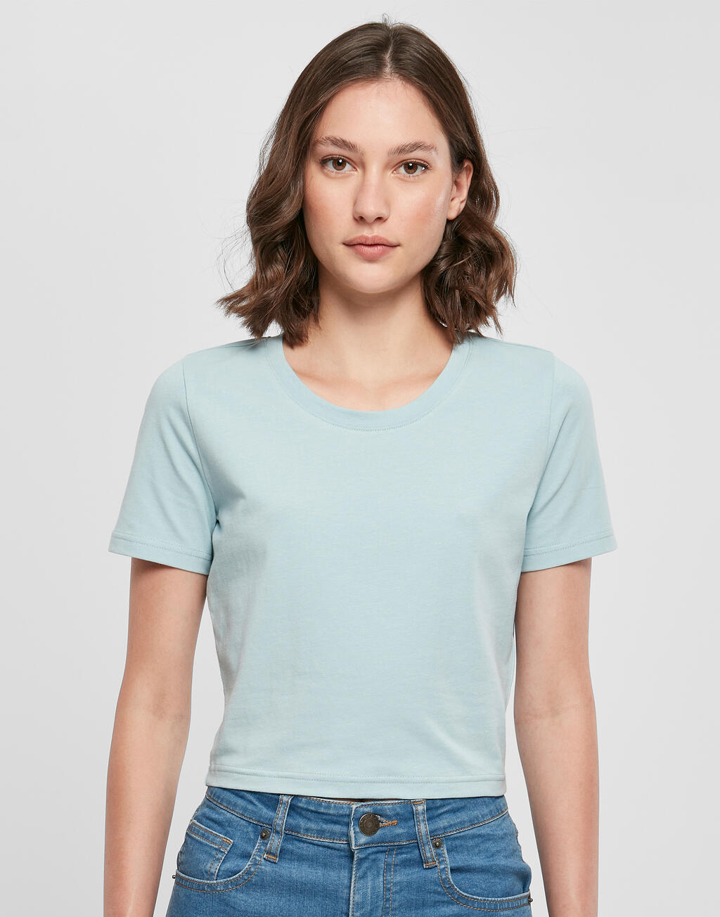 Ladies Cropped Tee Ocean Blue