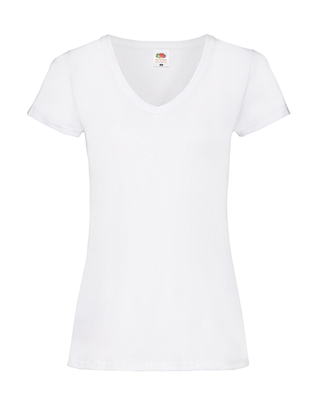 Camiseta cuello V Valueweight corte femenino White