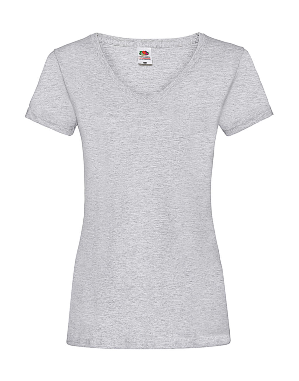 Camiseta cuello V Valueweight corte femenino Heather Grey