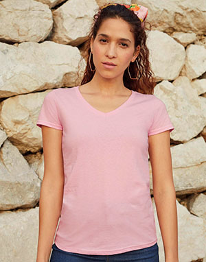  Fruit of the Loom Camiseta manga corta de cuello pico Value de mujer cuello v