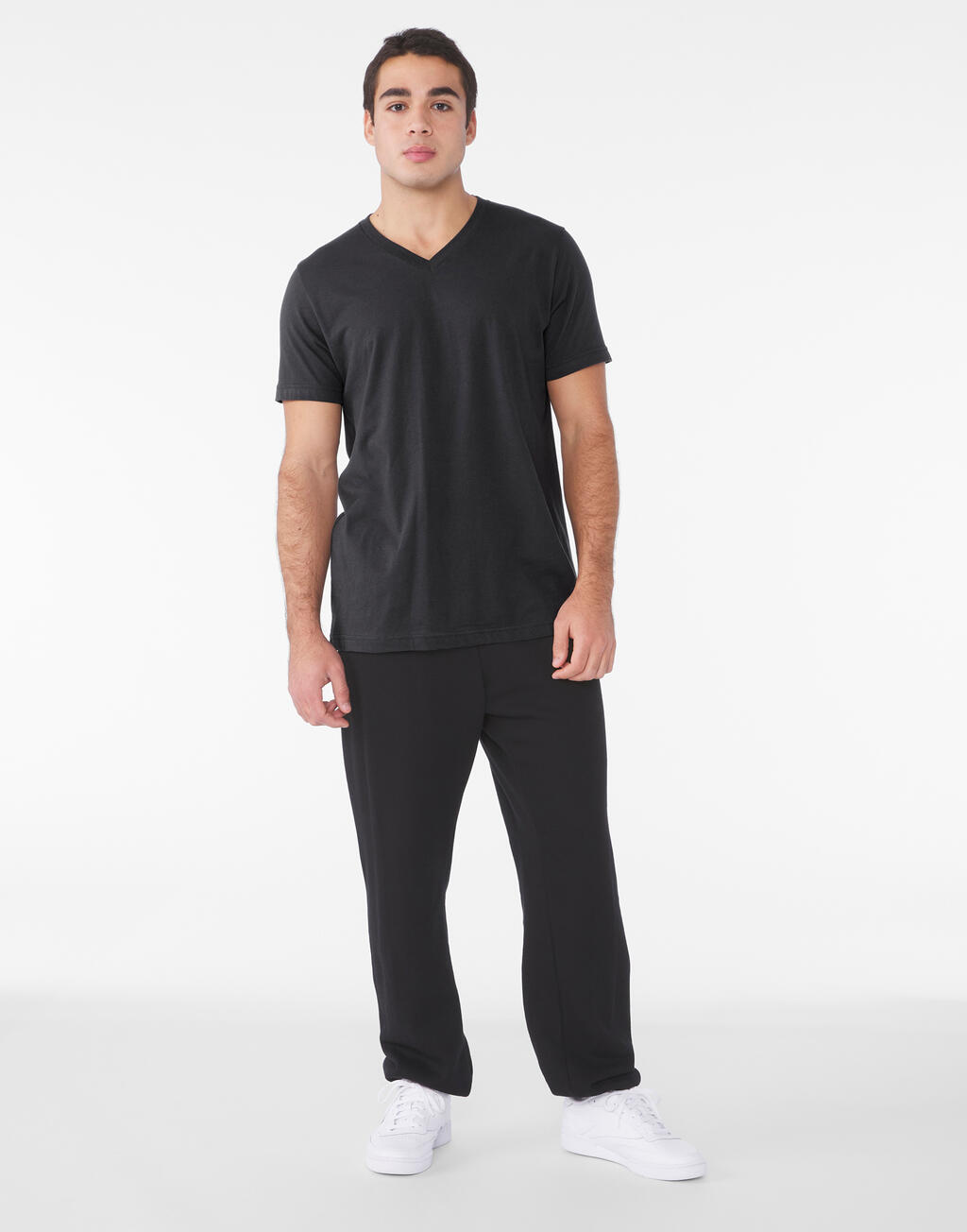 Camiseta cuello V unisex de punto simple - vista 2