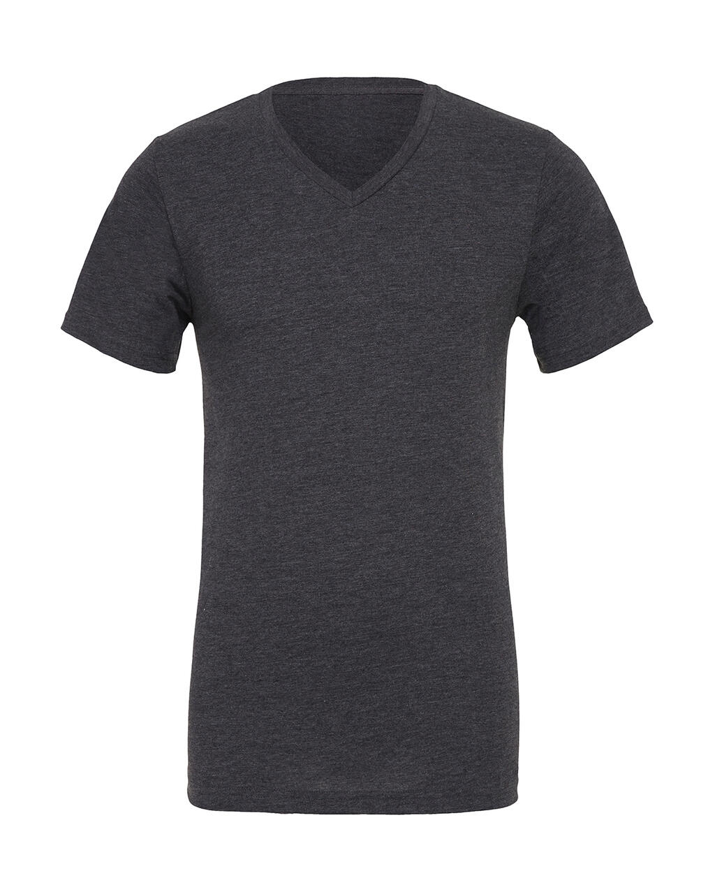 Camiseta cuello V unisex de punto simple Dark Grey Heather