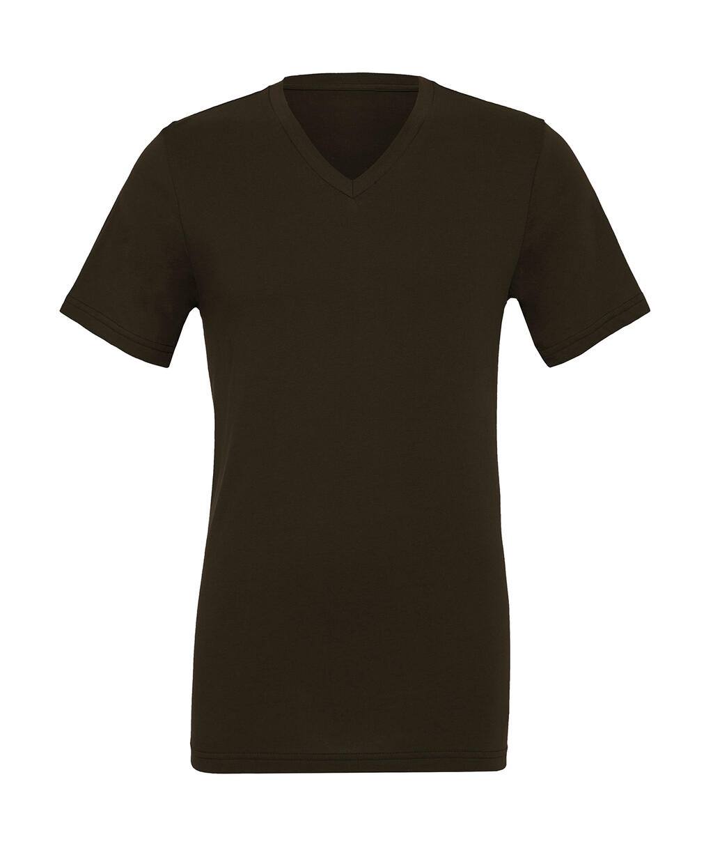 Camiseta cuello V unisex de punto simple Brown