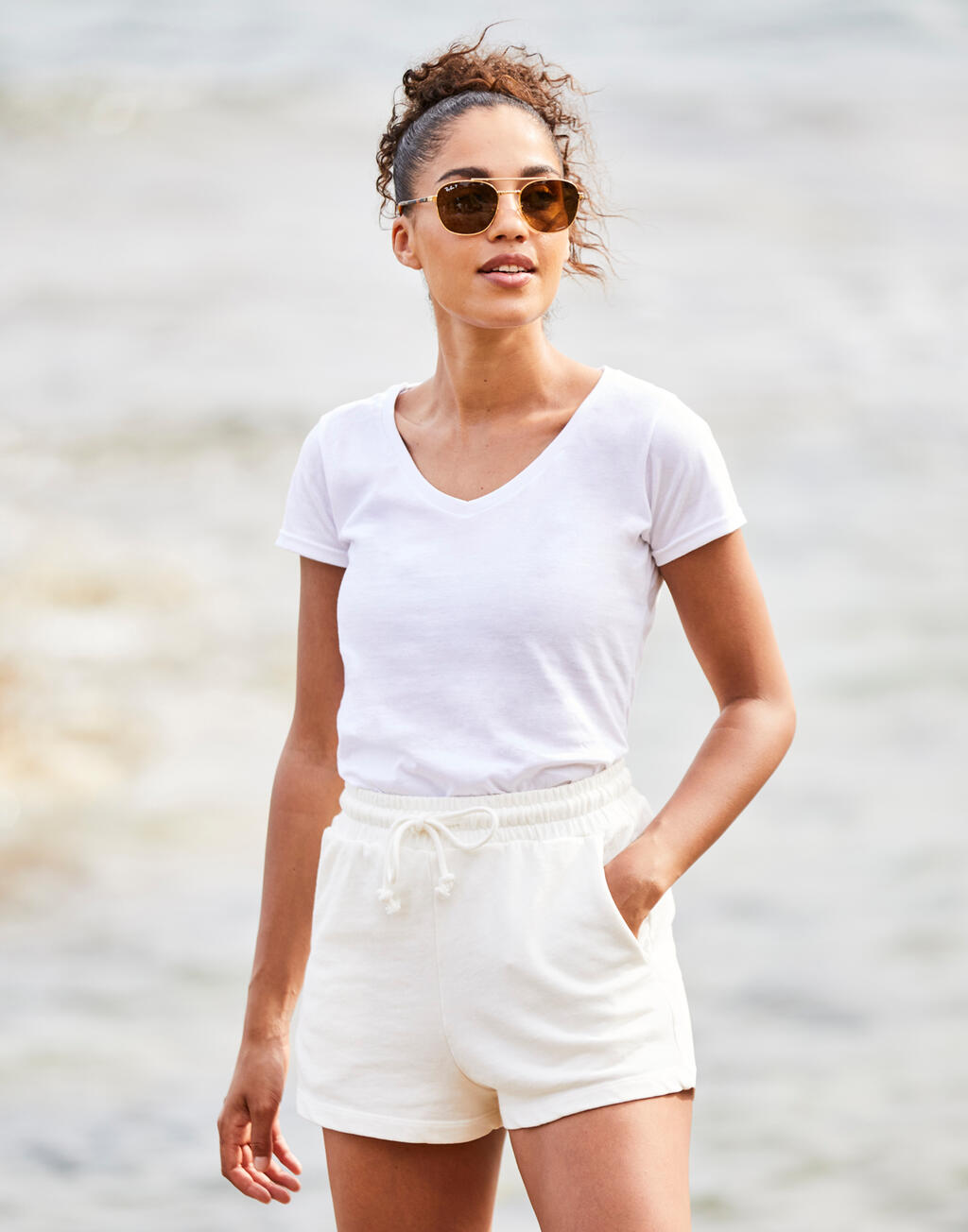  Fruit of the Loom Camiseta Iconic cuello V 150 mujer