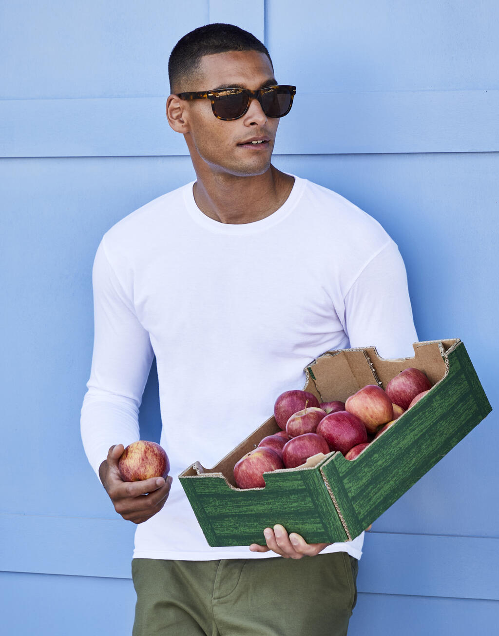  Fruit of the Loom Camiseta Iconic Classic 150 manga larga hombre