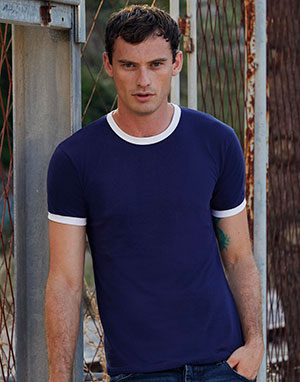  Fruit of the Loom Camiseta manga corta, contraste en cuello y mangas Ringer-t