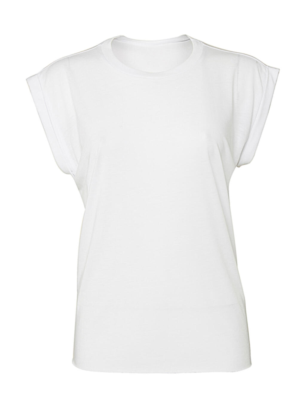 Camiseta mujer manga enrolladas White