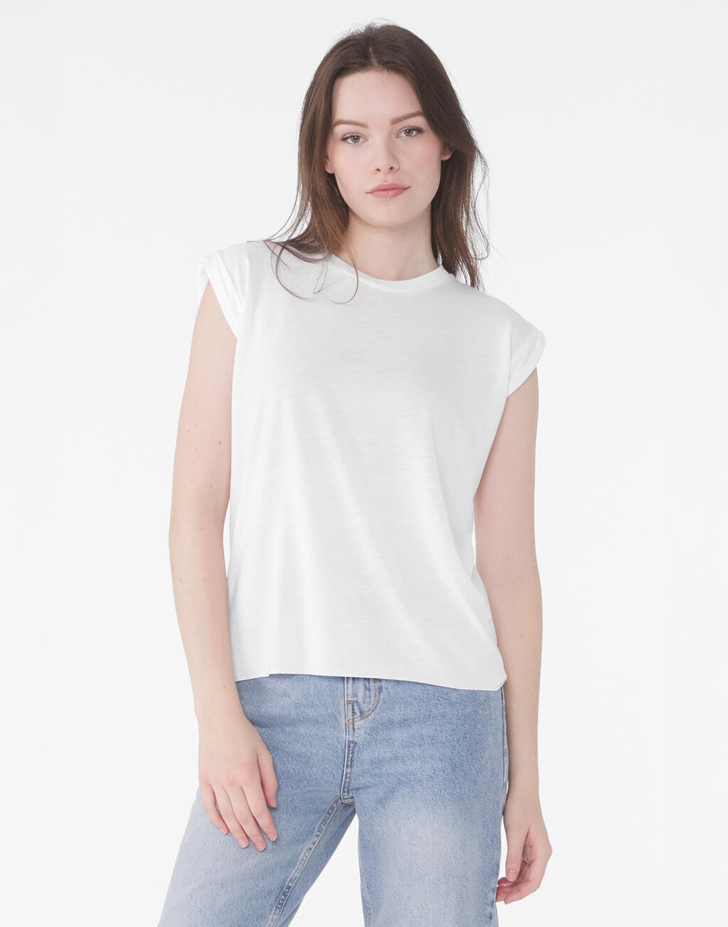 Camiseta mujer manga enrolladas - vista 3