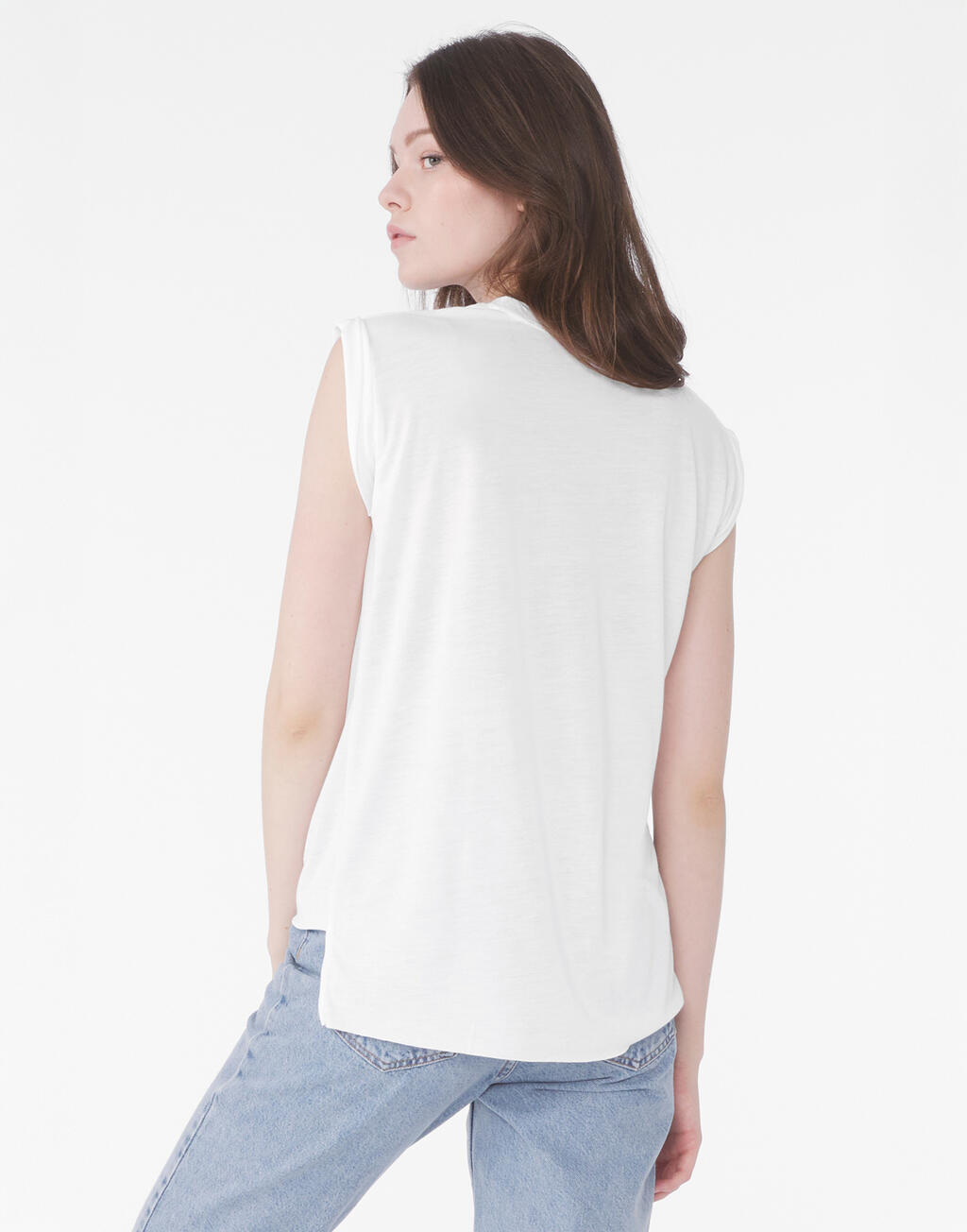 Camiseta mujer manga enrolladas - vista 1