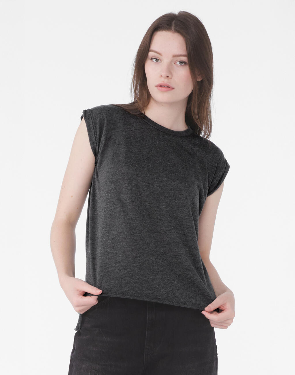 Camiseta mujer manga enrolladas - vista 6