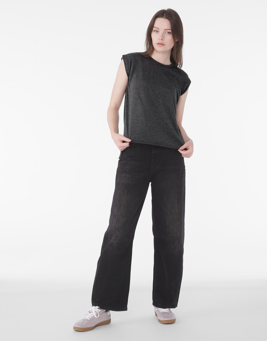 Camiseta mujer manga enrolladas - vista 5