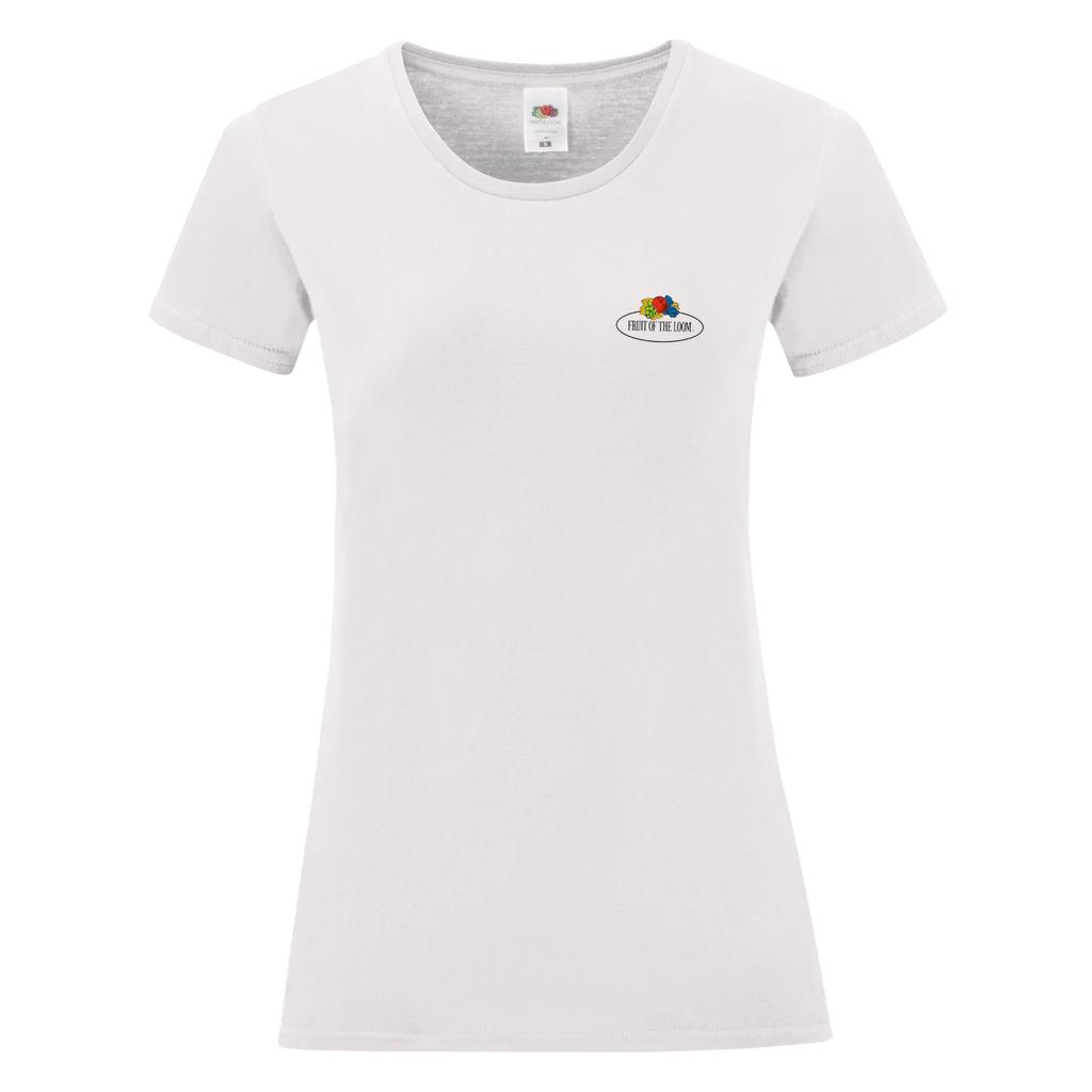 Camiseta Vintage mujer logo pequeño impreso White