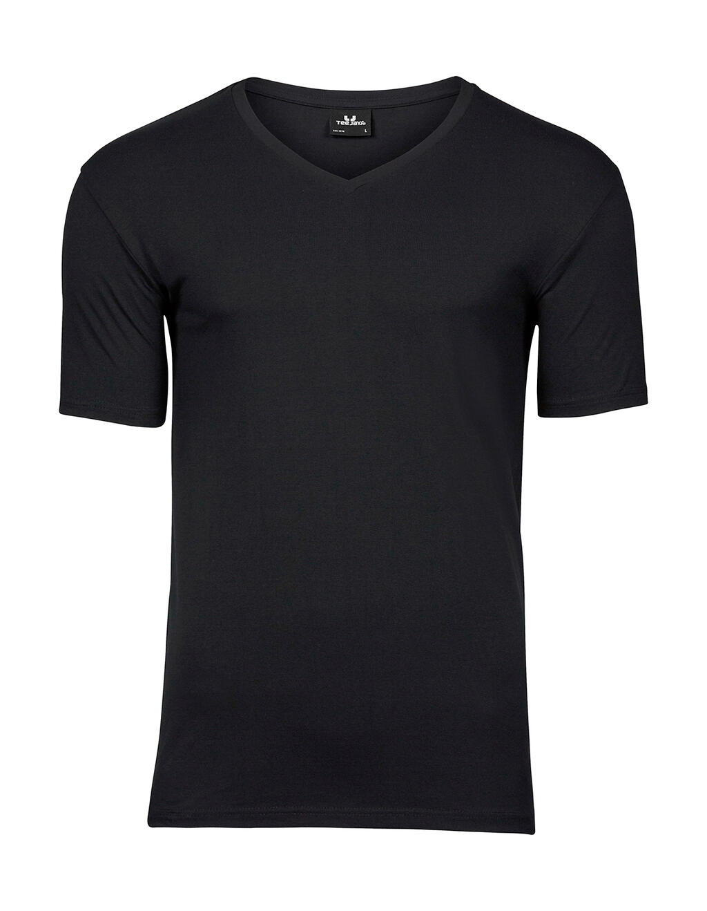 Camiseta cuello V ajustada hombre Black