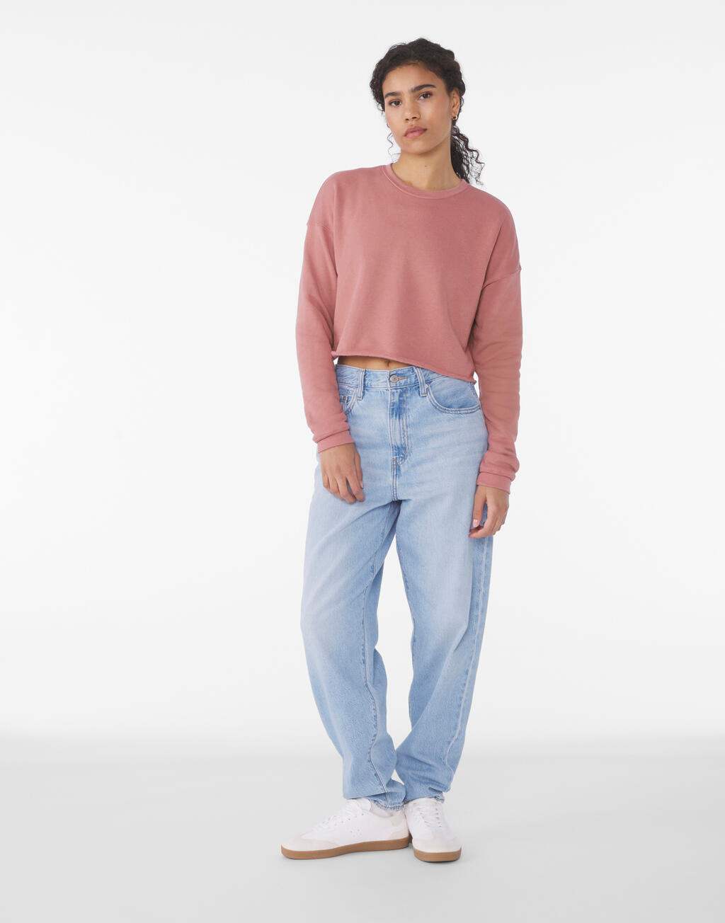 Sudadera corta Mujer Crew - vista 4