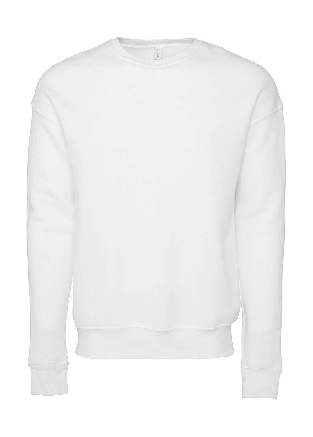 Sudadera Drop manga montada unisex DTG White
