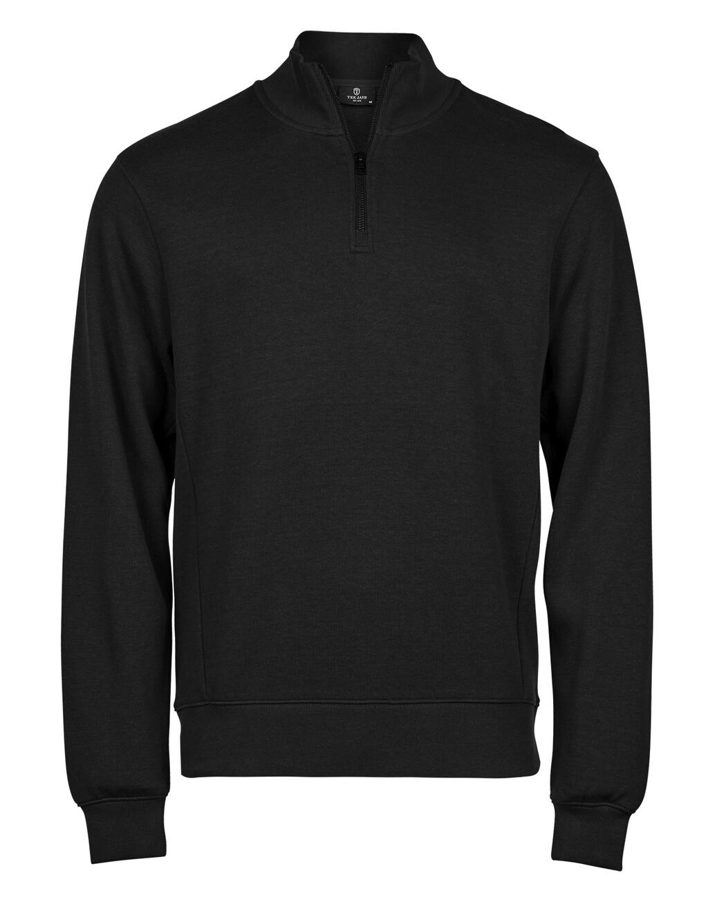Sudadera acanalada media cremallera Interlock Black