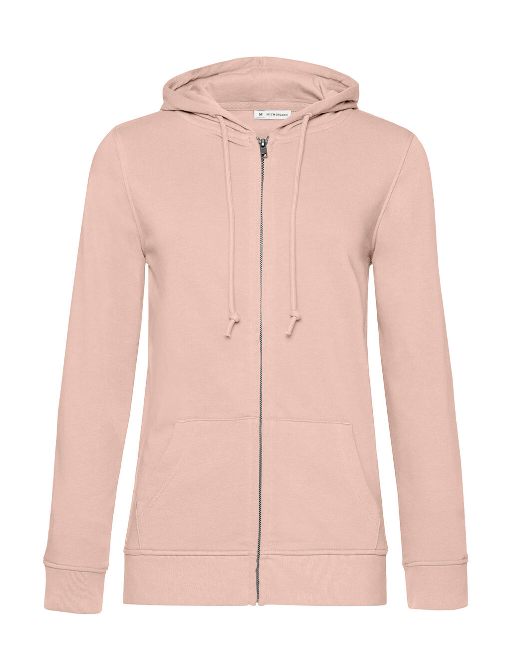 Sudadera orgánica con capucha y cremallera mujer  Soft Rose