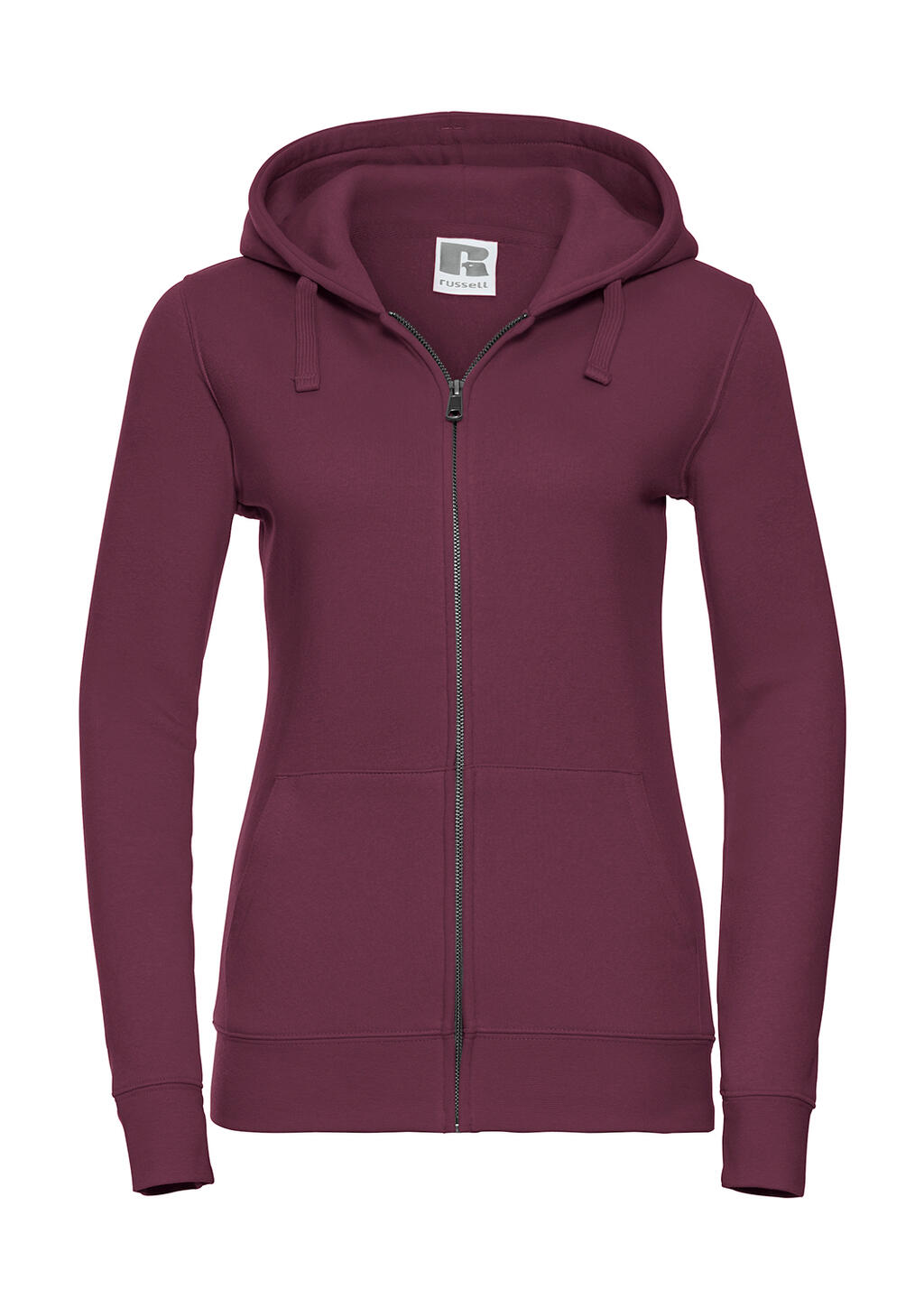 Sudadera Authentic capucha y cremallera mujer Burgundy