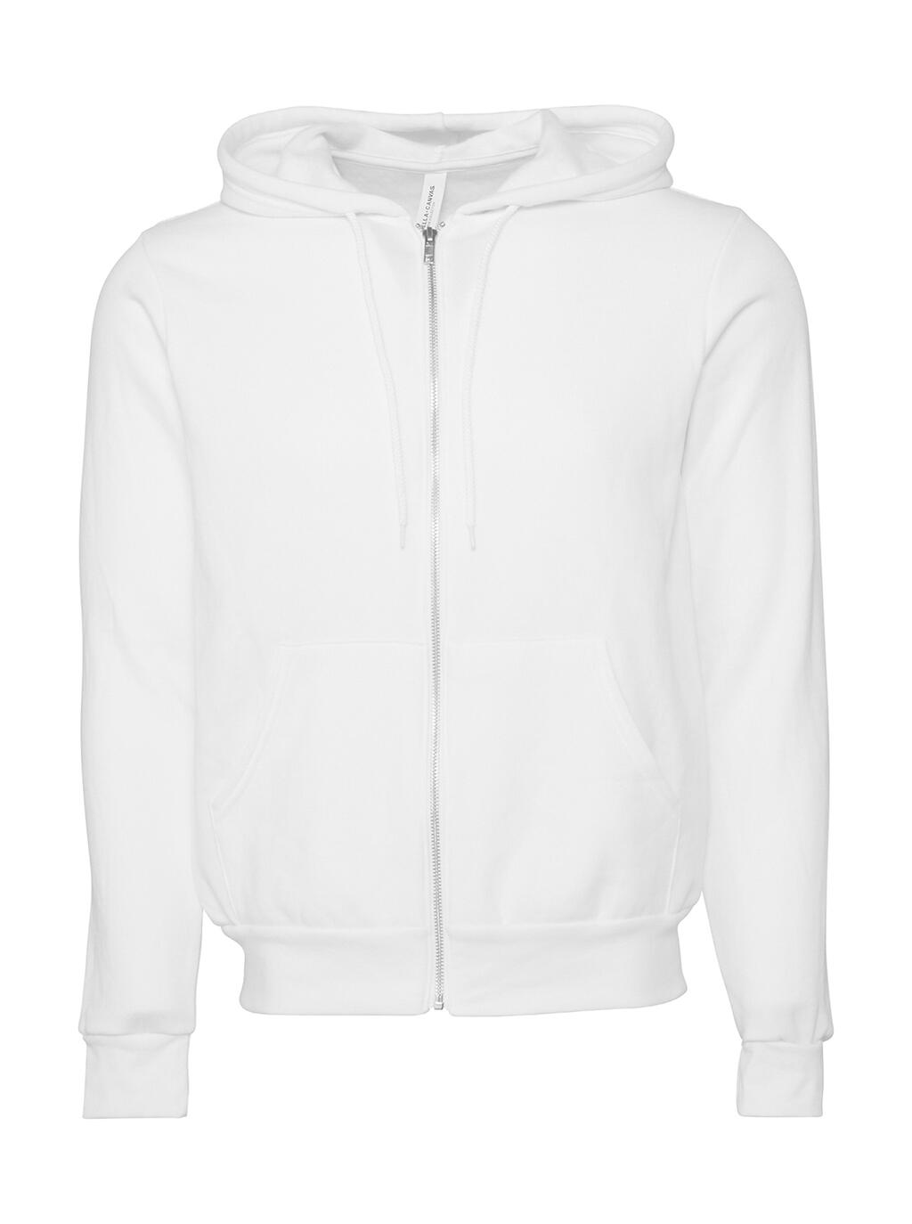 Sudadera unisex de algodón-poliéster con capucha DTG White
