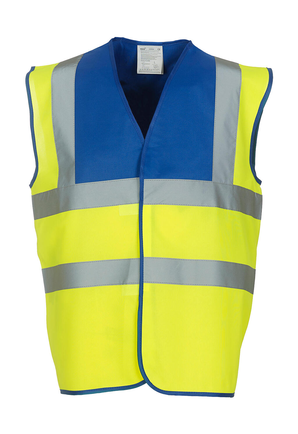 Chaleco de seguridad de 2 franjas Fluo Fluo Yellow/Royal Blue