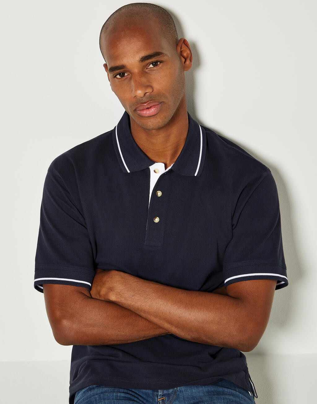 Polo piqué cuello rayado Classic Fit - vista 1