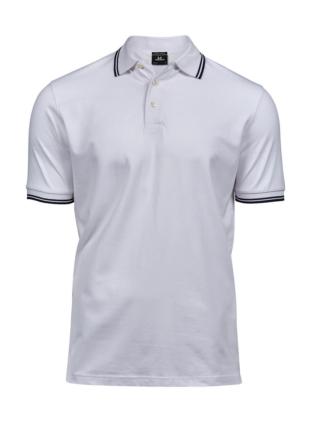 Polo orgánico Luxury stretch con rayas White/Navy