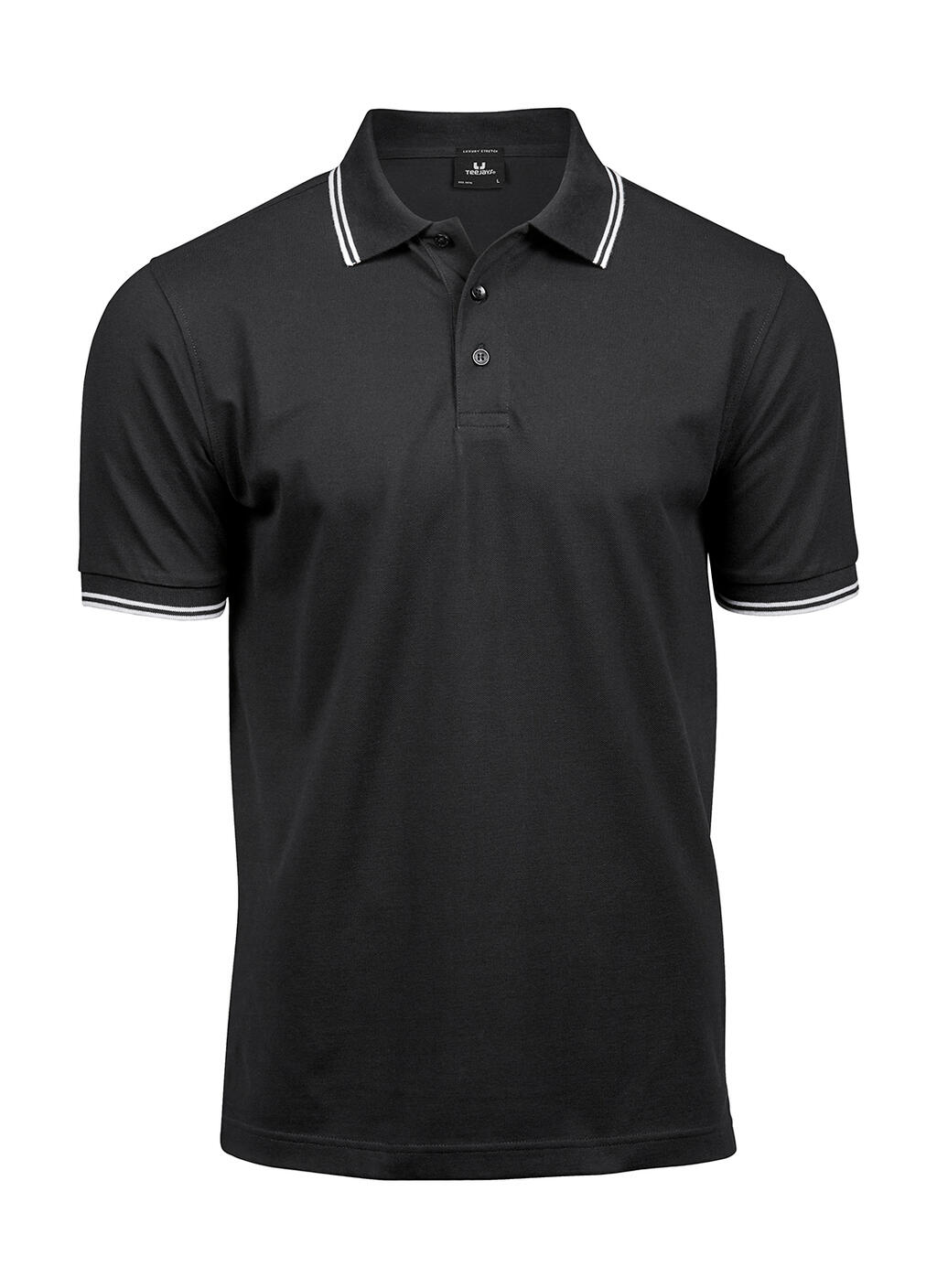 Polo orgánico Luxury stretch con rayas Black/White
