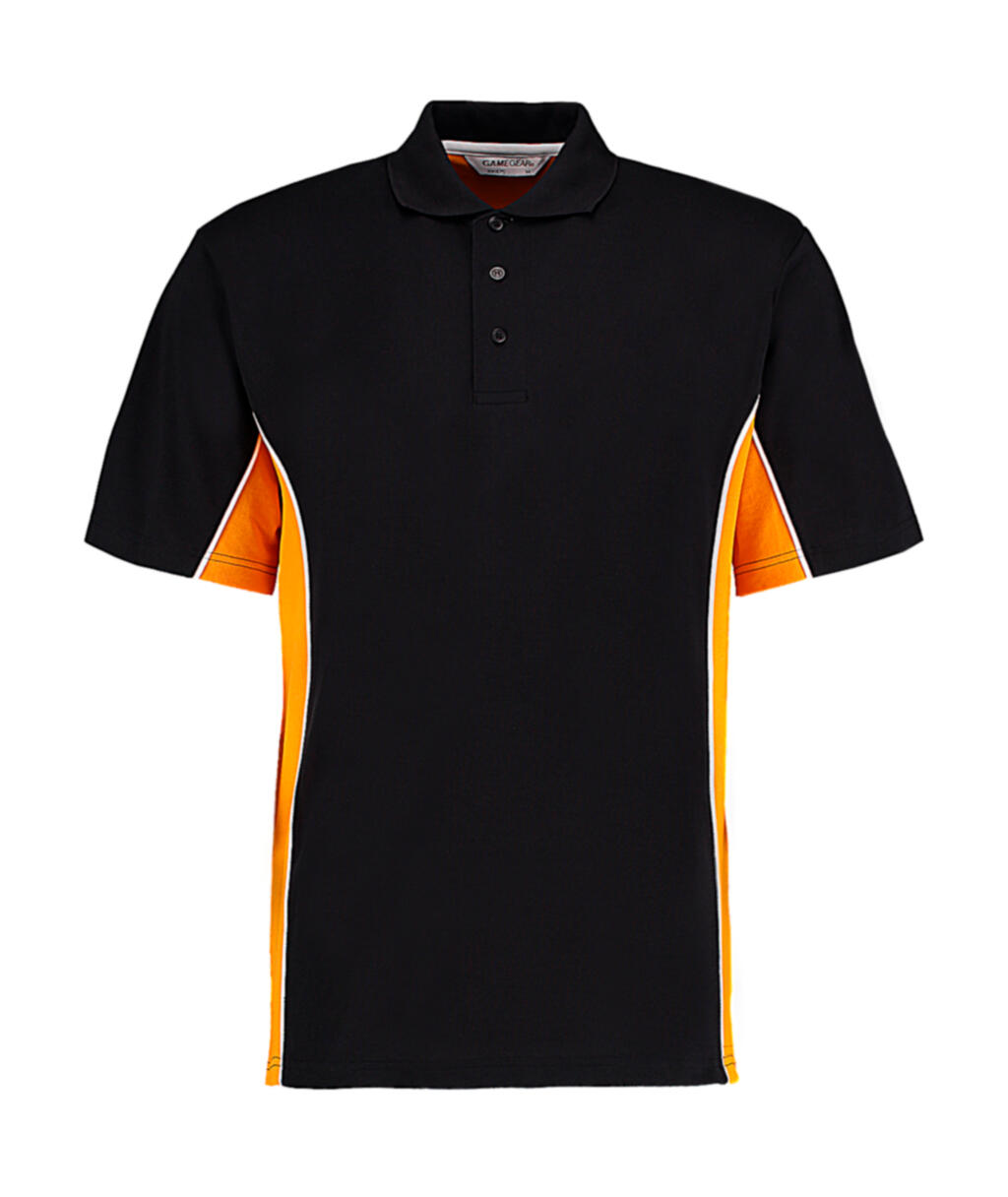 Polo Track hombre Classic Fit Black/Gold/White