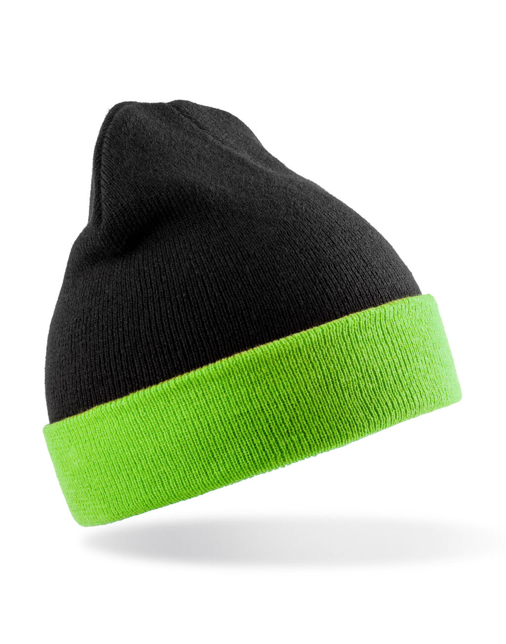 Gorro negro reciclado Compass Black/Lime