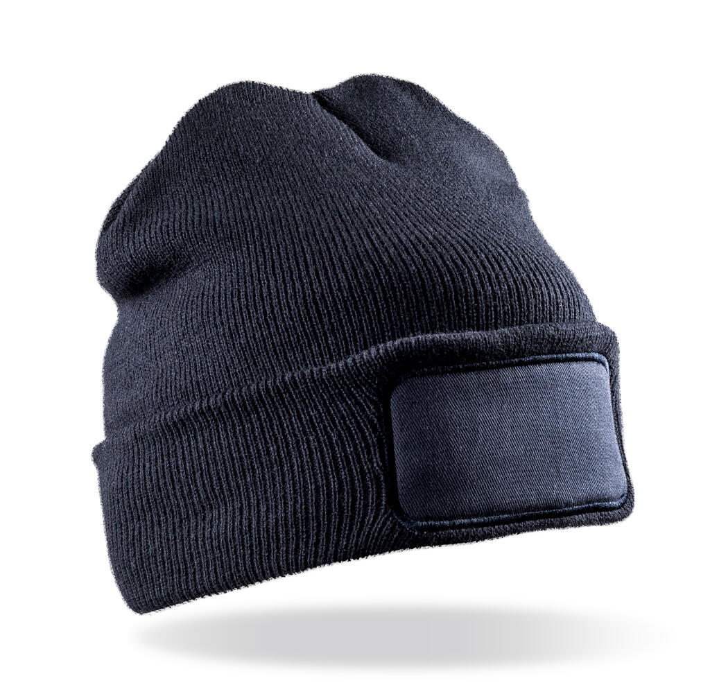 Gorro de doble punto reciclado imprimible Navy