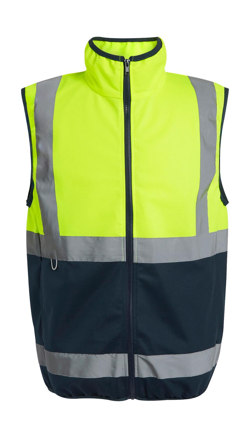 Chaleco con cremallera Hi-Vis Pro Yellow/Navy