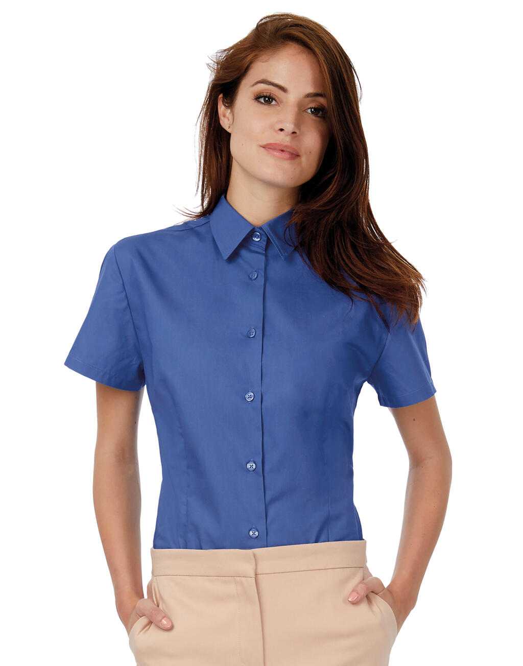  B & C Camisa popelina Heritage manga corta mujer