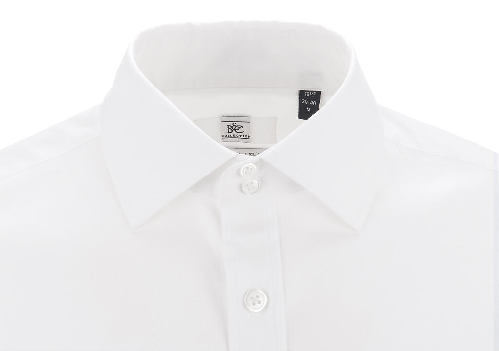  B & C Camisa Popelina Elastán Black Tie LSL/men Shirt