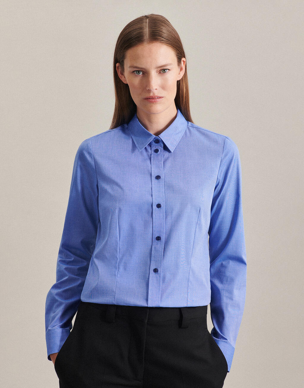  Seidensticker Camisa Kent corte regular manga larga mujer 