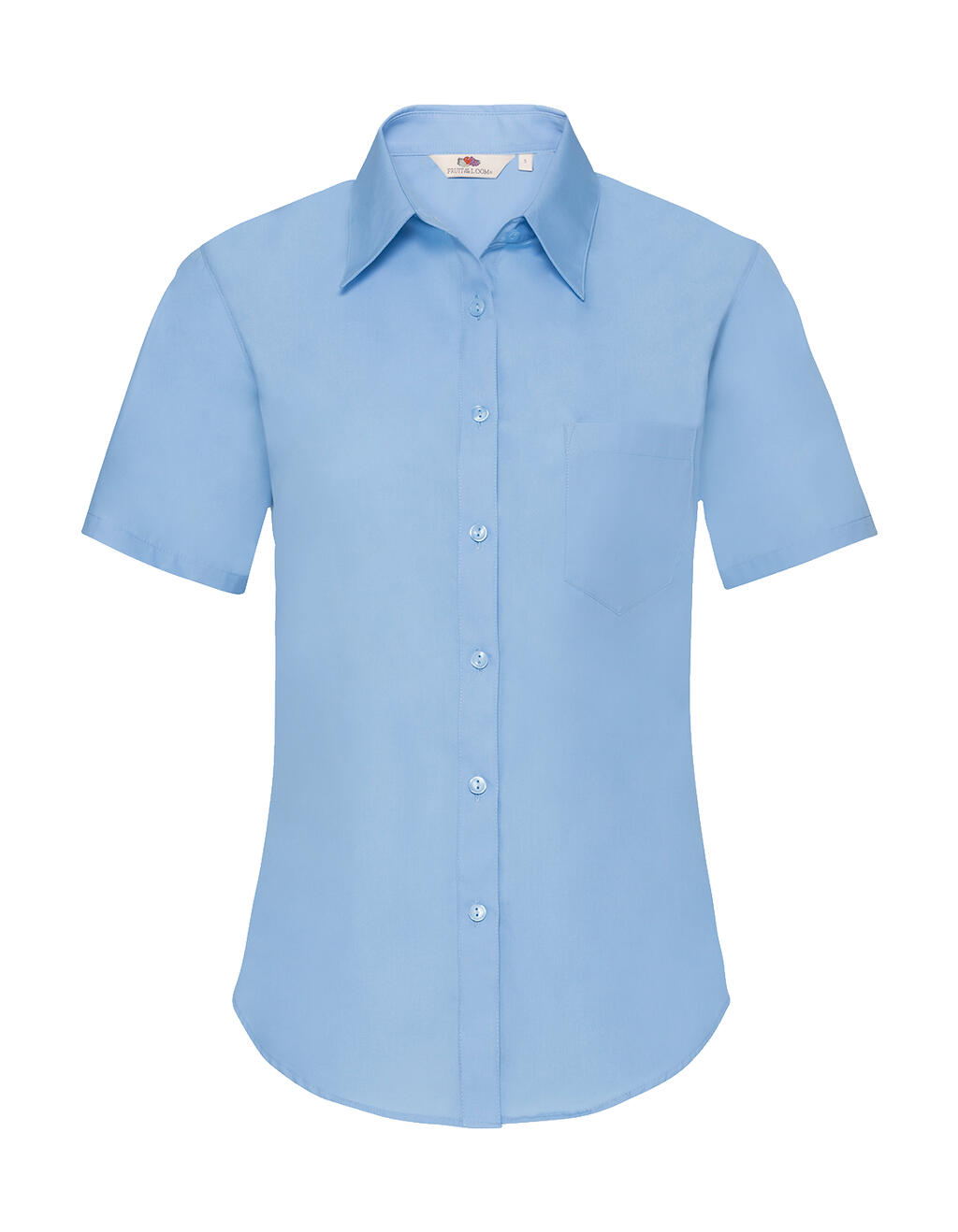 Camisa Popelin manga corta mujer Mid Blue
