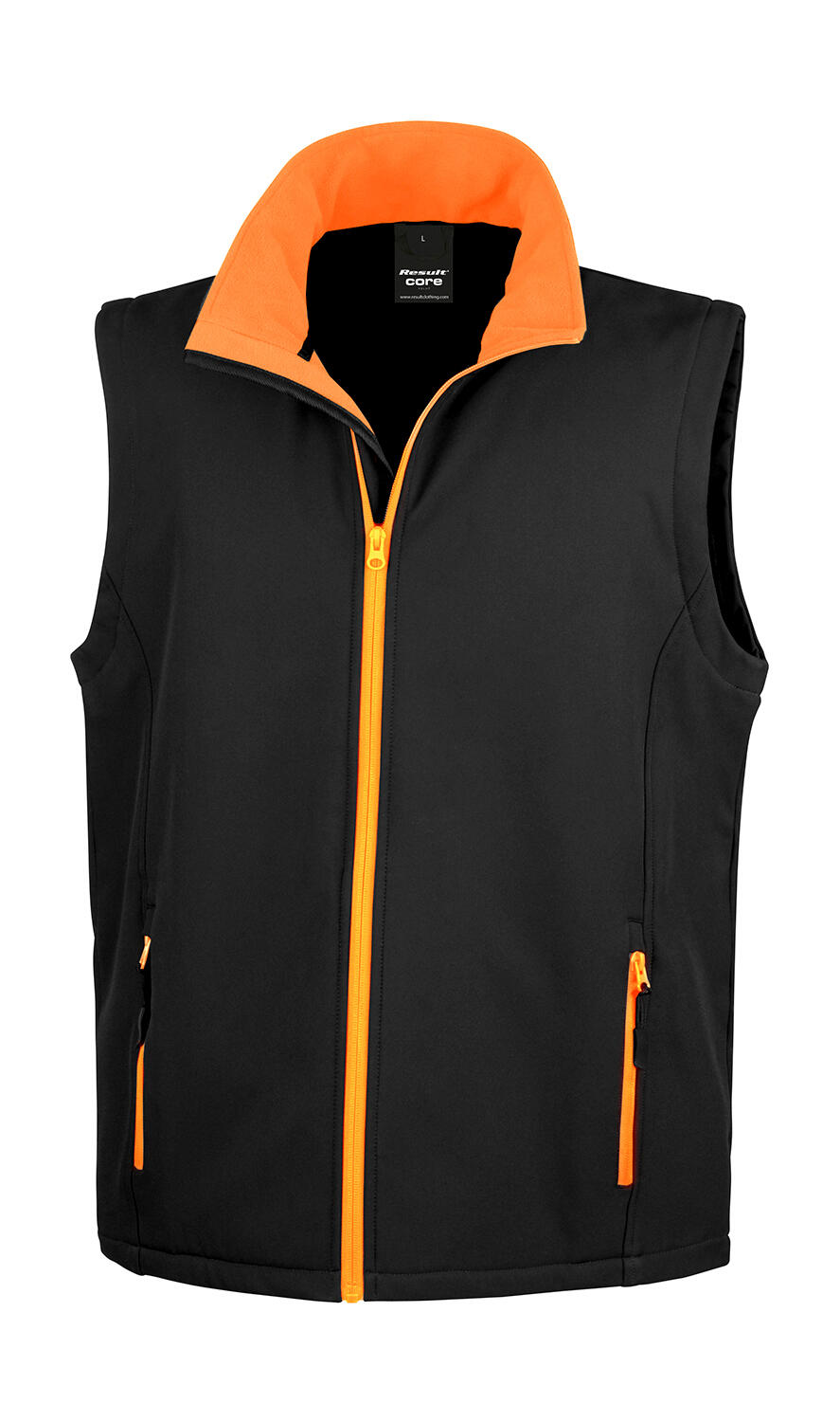 Chaleco Softshell Printable hombre Black/Orange