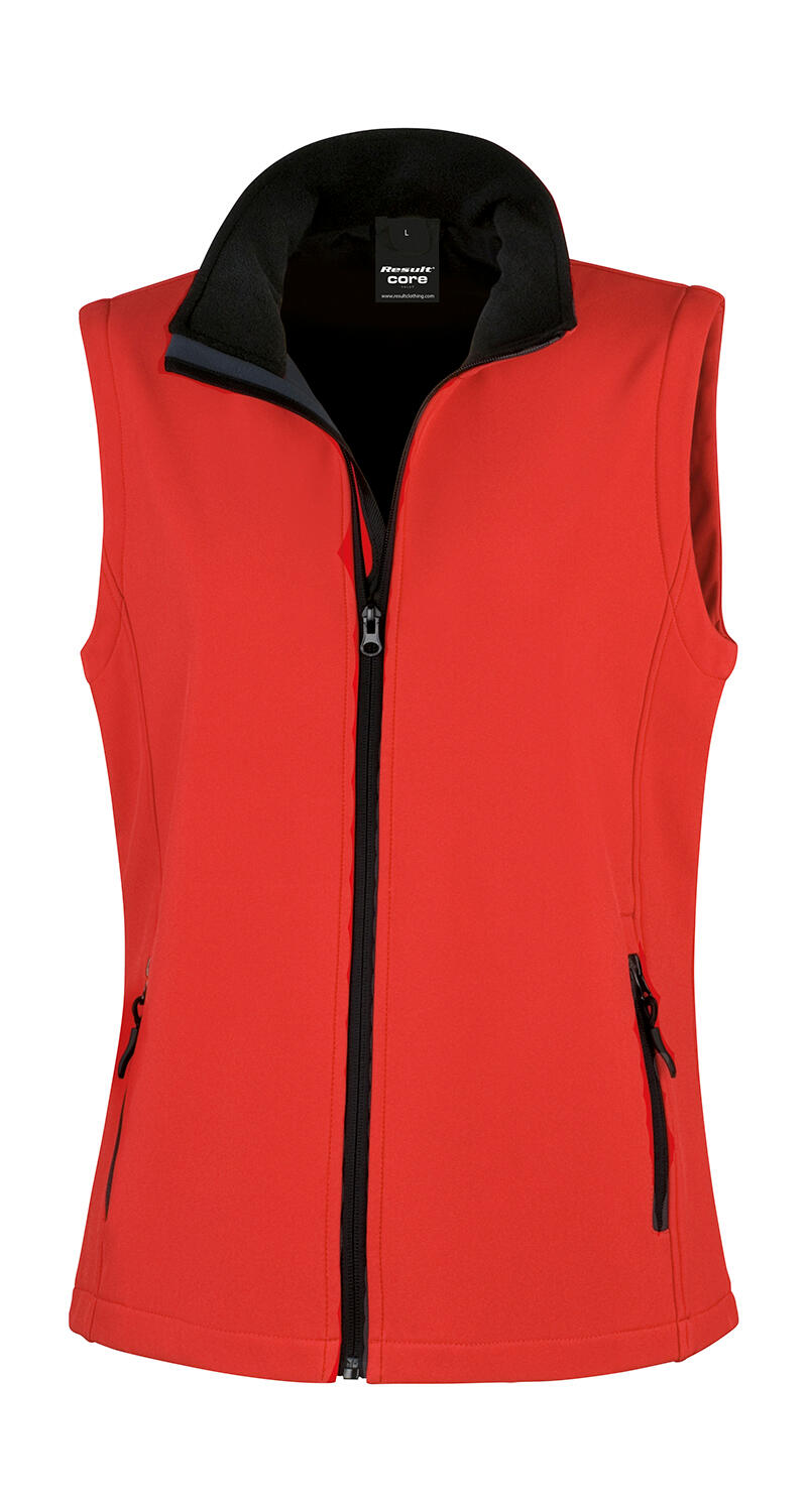 Chaleco Softshell Printable mujer Red/Black