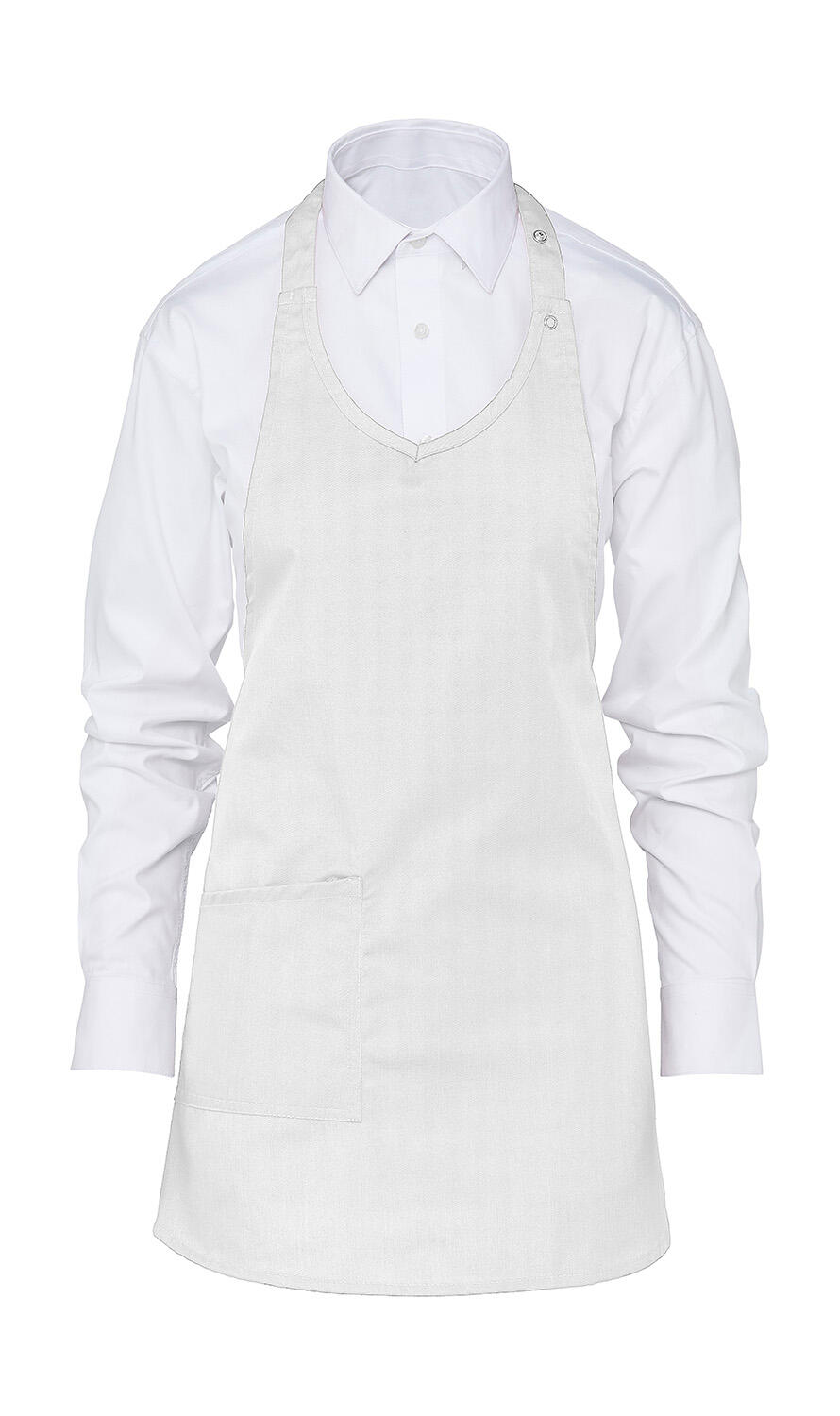 Delantal peto BERN cuello V mujer White