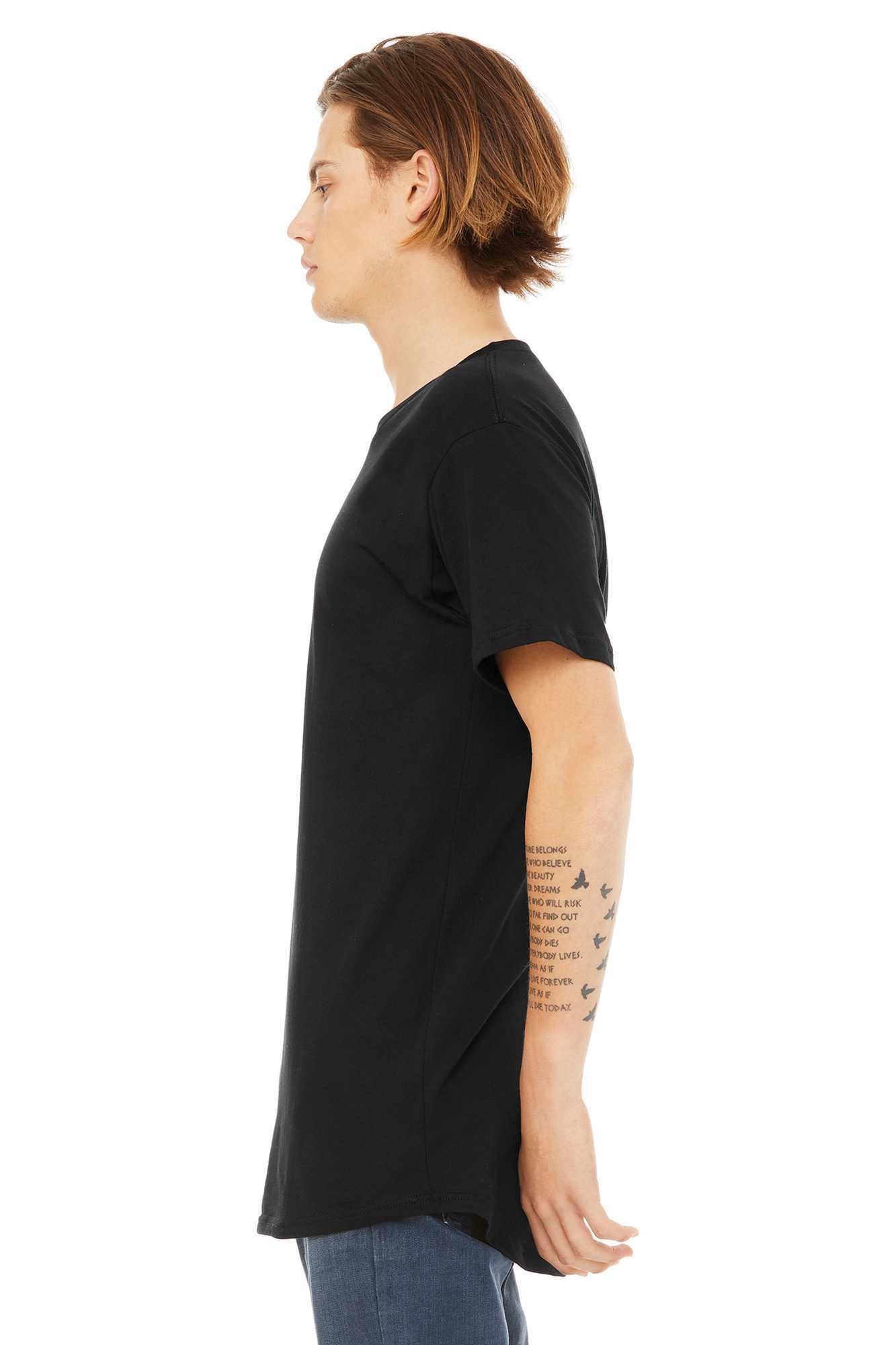  Bella + Canvas Camiseta de corte largo hombre