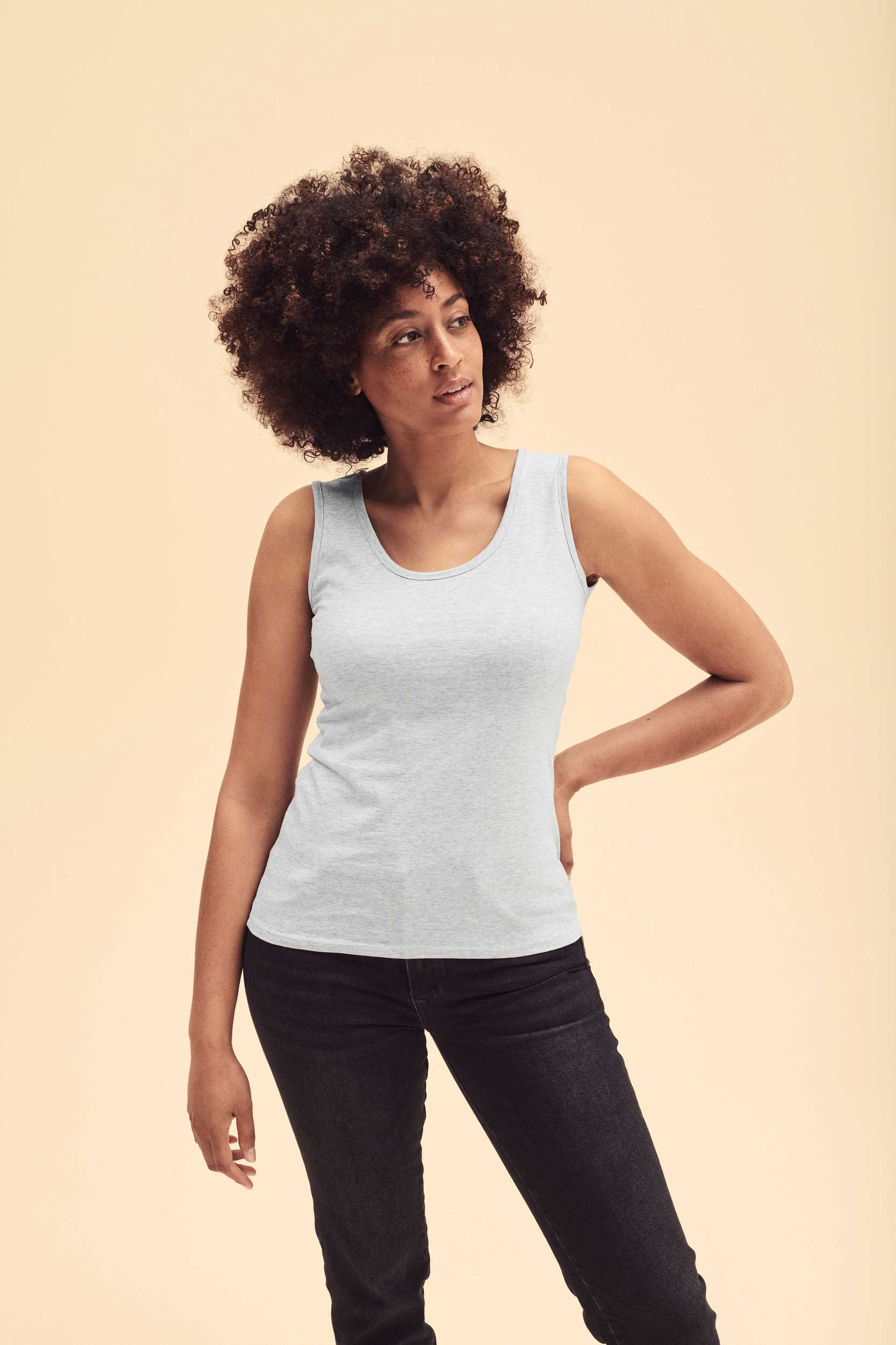  Fruit of the Loom Camiseta Valueweight sin mangas mujer (61-376-0)