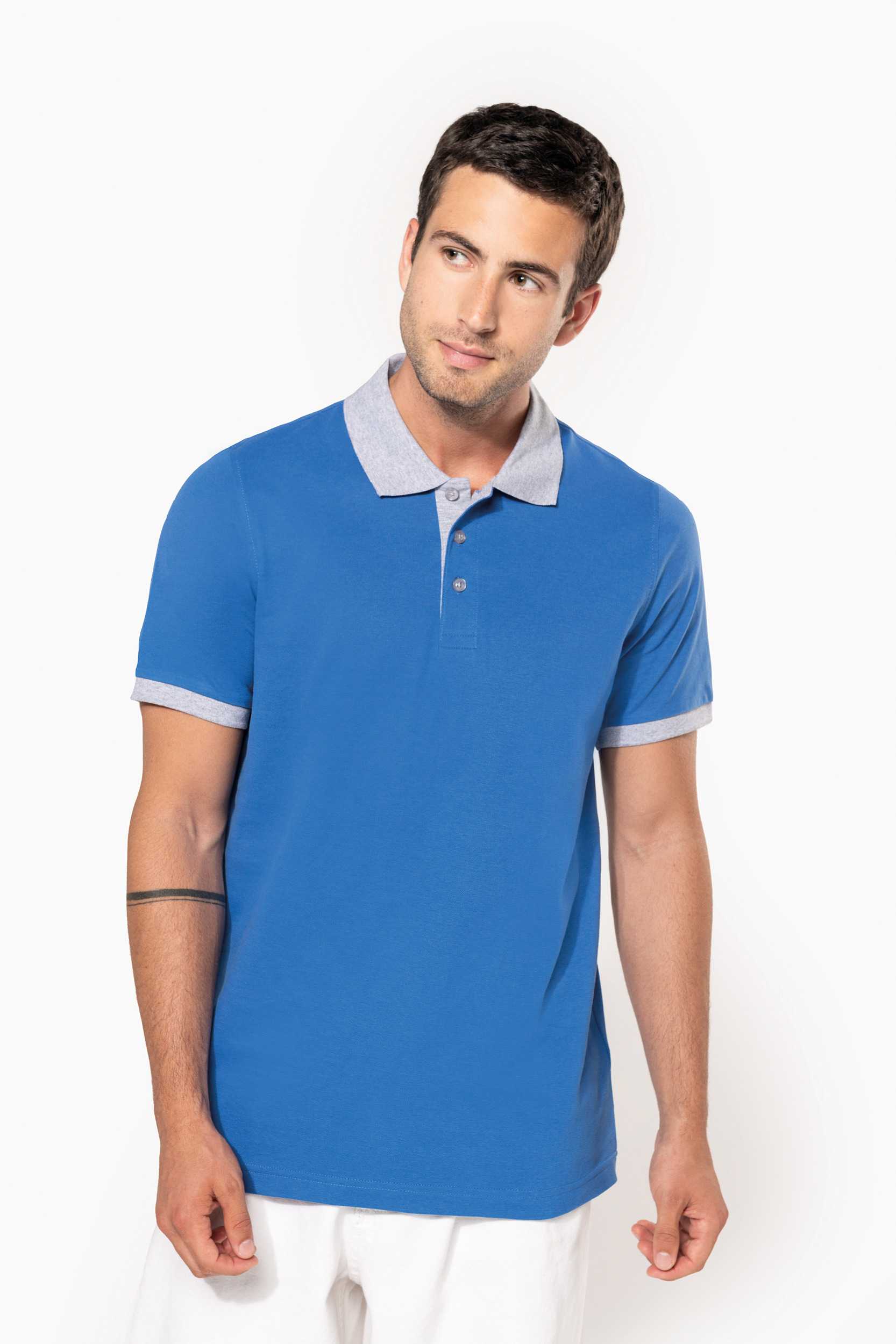  Kariban Polo piqué bicolor hombre