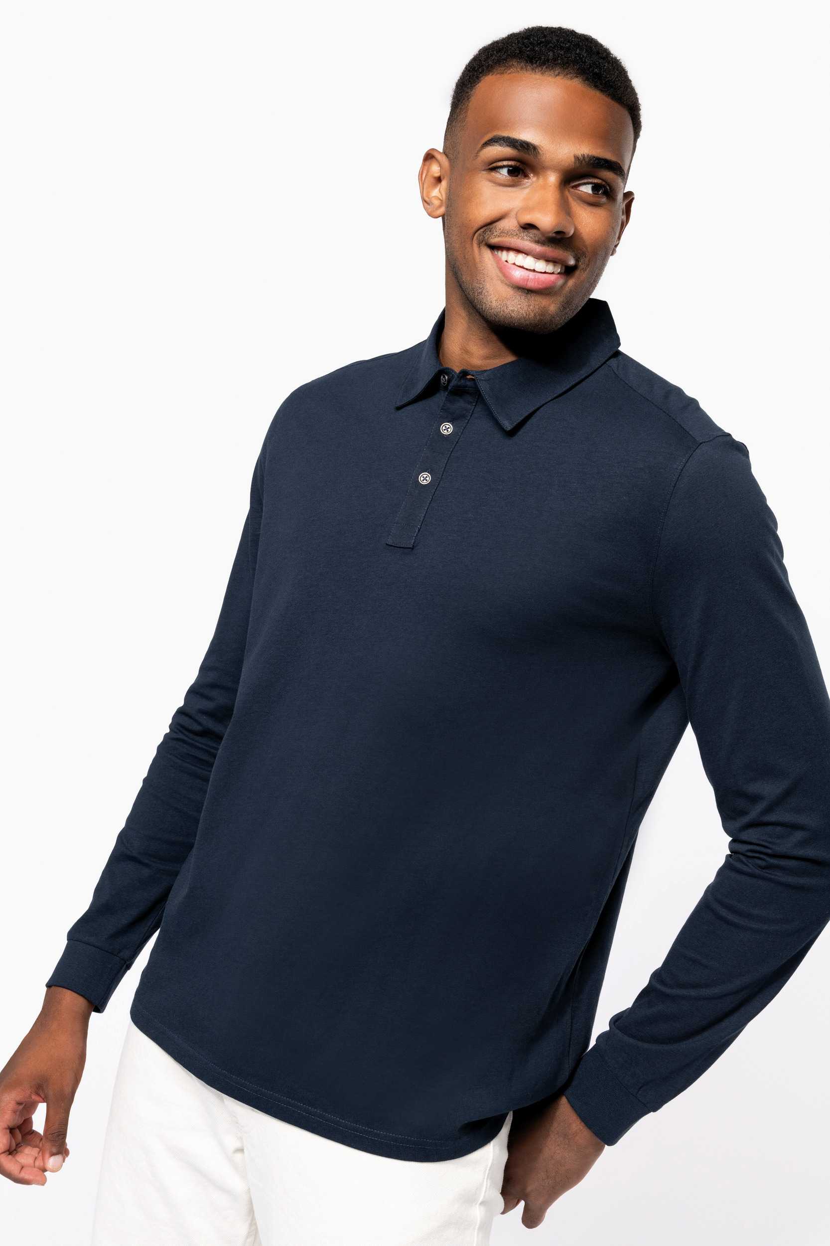  Kariban Polo jersey manga larga hombre